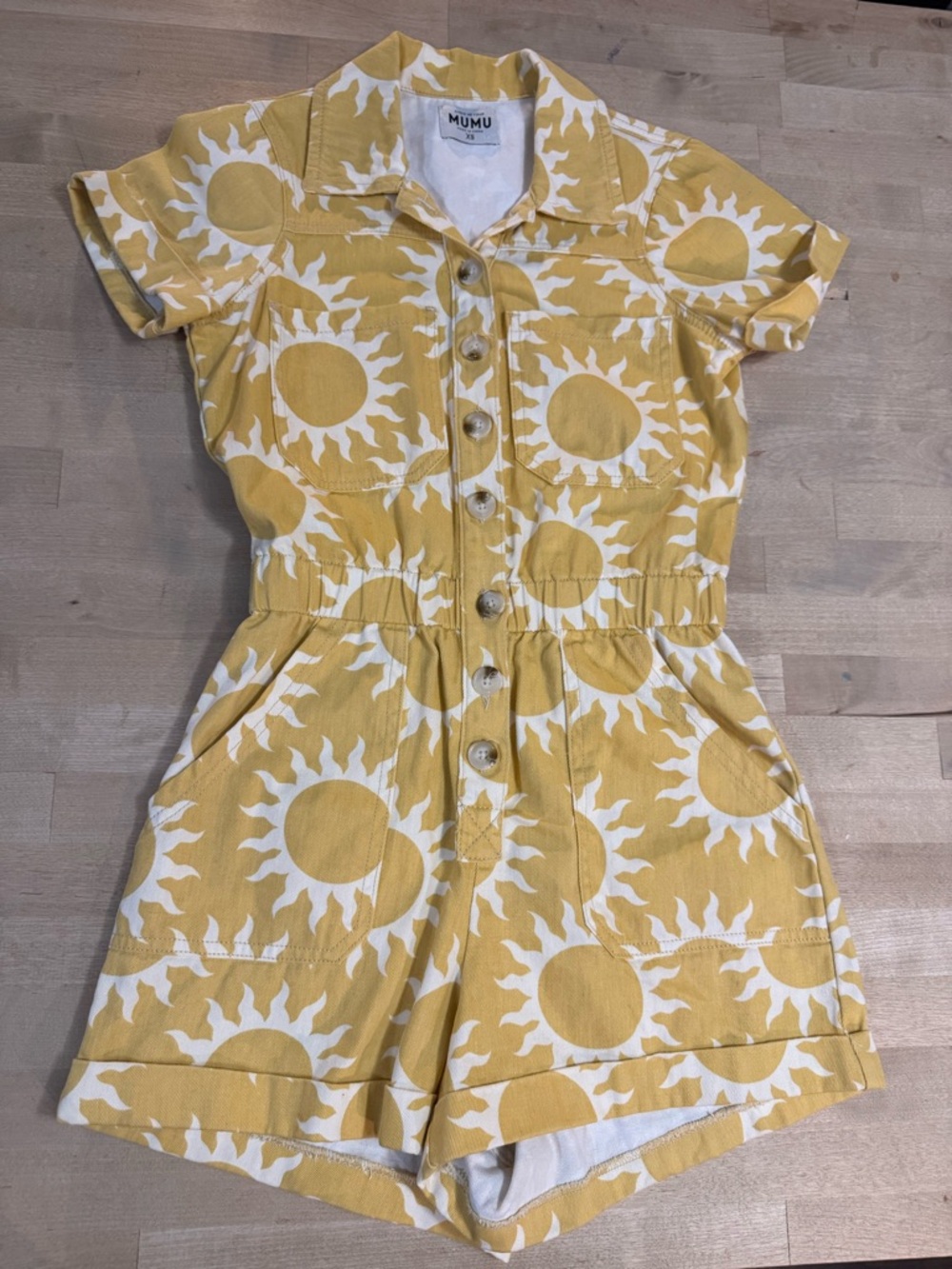 Show Me Your Mumu Cannon Romper paradise sun denim yellow - Picture 4 of 8